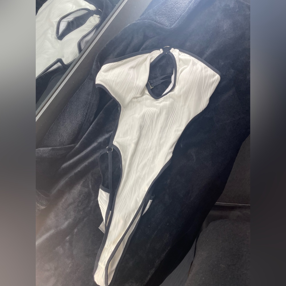 White and Black Swimsuit